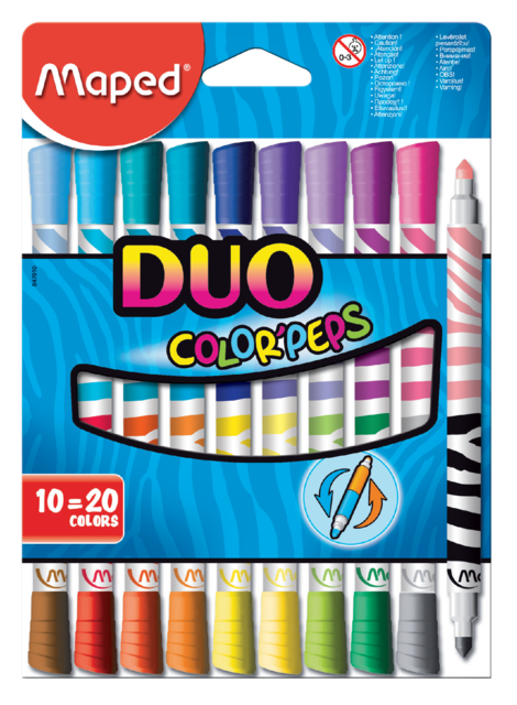 Feutres Maped Color''peps Duo Colors set 10 pièces assorti