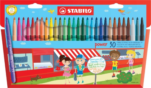 [635706] Feutre STABILO Power 280/30 assorti étui 30 pièces