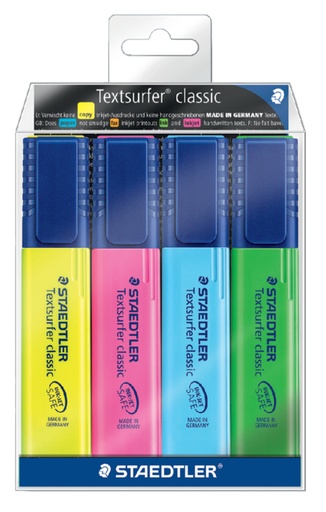 [635239] Surligneur Staedtler Textsurfer 364 assorti 4 pièces