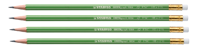 Crayon STABILO GREENgraph 6004 HB avec bout gomme