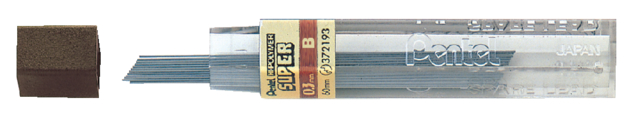 Potloodstift Pentel 0.3mm B zwart koker à 12 stuks