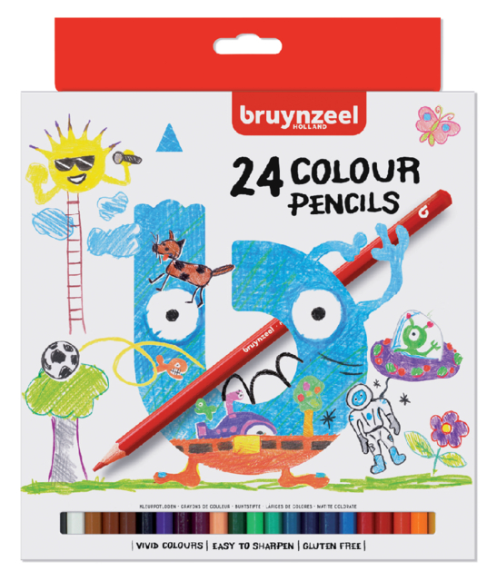 Crayon de couleur Bruynzeel Kids blister de 24 pièces assorti