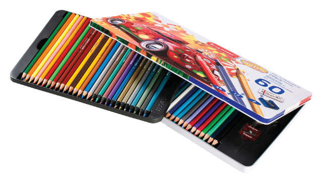 Crayons de couleur Bruynzeel Super Sixties Coccinelle boîte de 60 pièces