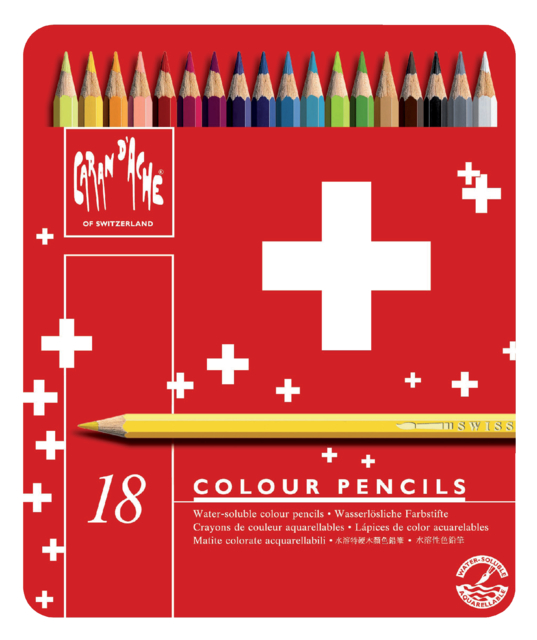 Crayon de couleur Caran d’Ache Swisscolor Aquarel 18pcs ass
