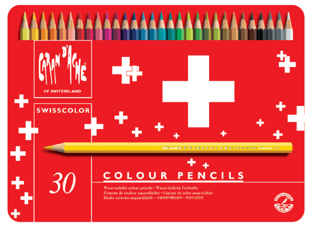 Crayon de couleur Caran d’Ache Swisscolor Aquarel 30pcs ass