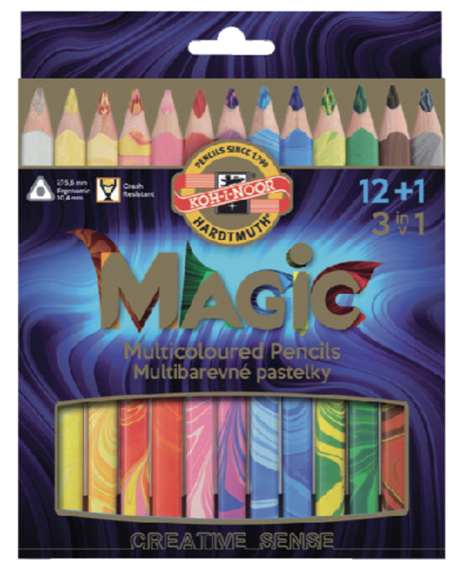 Crayon de couleur Koh-I-Noor Jumbo Magic boîte 13 couleurs