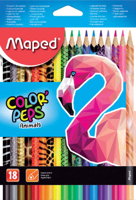Kleurpotlood Maped Color''Peps Animals set á 18 kleuren