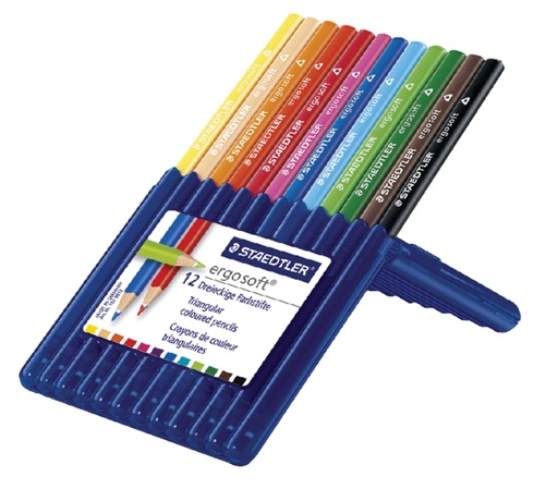 [640420] Kleurpotloden Staedtler Ergosoft driekantig 12stuks assorti