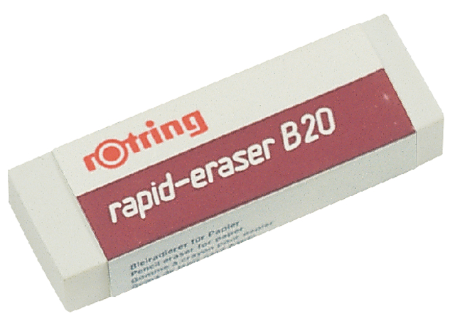 Gomme crayon rOtring Rapid B20 65x23x10mm blanche