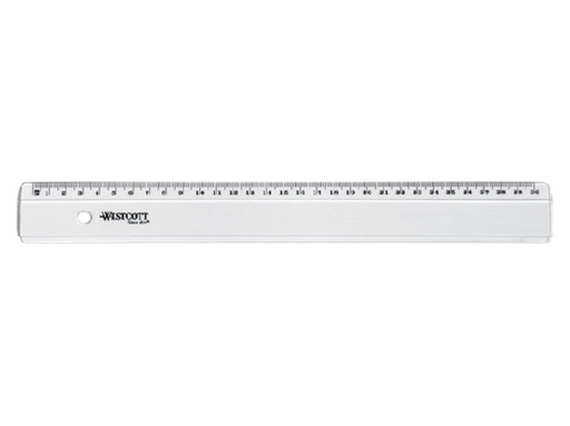 [343012] Règle Westcott Basic plastique transparent 30cm