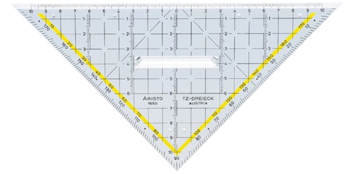 [736306] Equerre géométrique Aristo 1650/2 225mm grip transparent