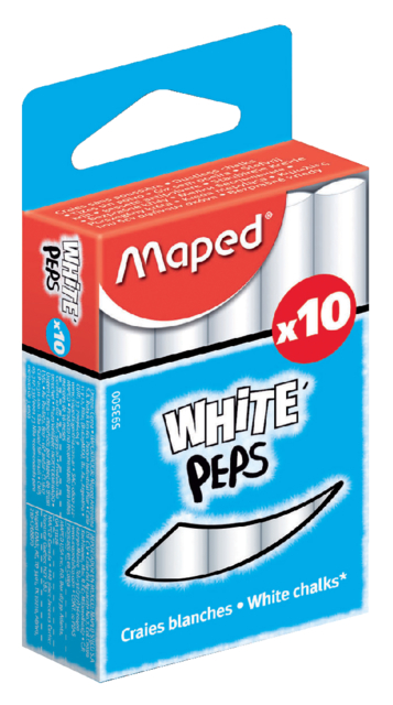 Schoolbordkrijt Maped White''Peps set á 10 stuks wit