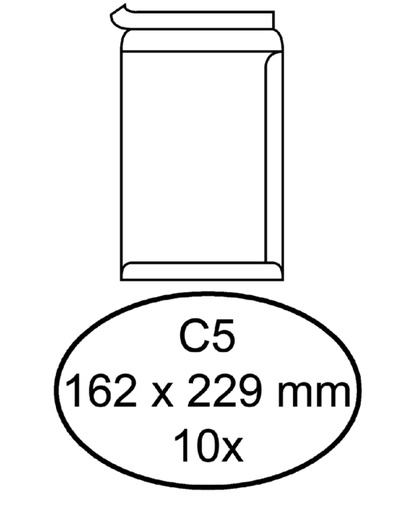 [158158] Envelop Quantore akte C5 162x229mm zelfklevend wit 10 stuks