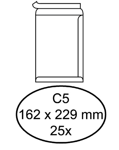 [158153] Envelop Quantore akte C5 162x229mm zelfklevend wit 25 stuks