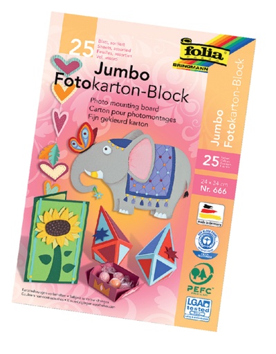 [141669] Fotokarton Folia 2-zijdig 24x35cm 300gr 25 vel assorti