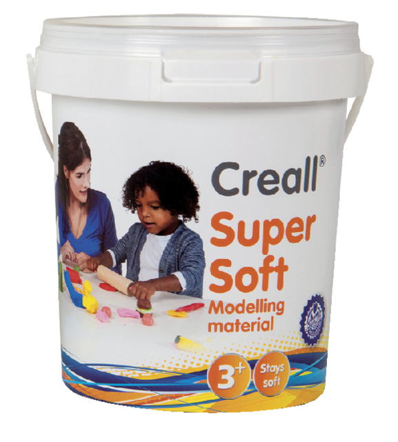 Pâte à modeler Creall super soft rouge/bleu/vert/jaune/blanc 450g