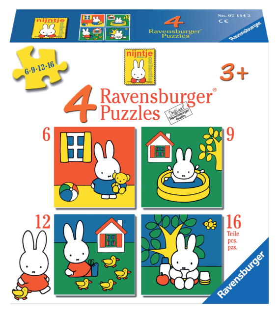 Puzzle Ravensburger Nijntje 4xpuzzles 6+9+12+16pcs NL/FR