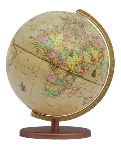 [392800] Globe Columbus Renaissance Socle bois 30cm 603016/H