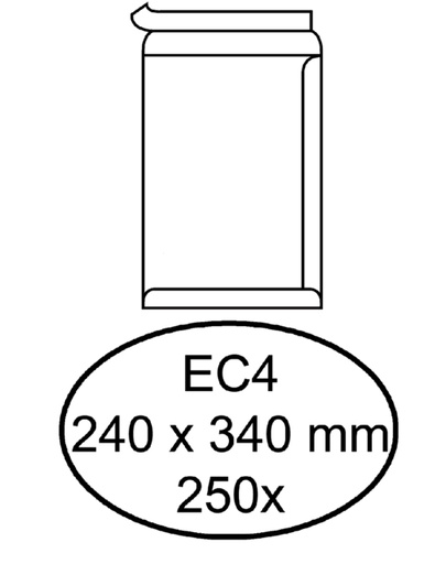 [180197] Enveloppe Quantore EC4 240x340mm autocollante blanc 250 pièces