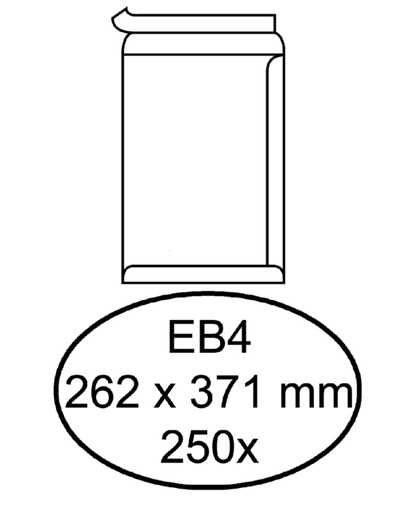 [180198] Enveloppe Quantore EB4 262x371mm autocollante blanc 250 pièces