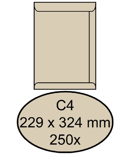 [180720] Envelop Quantore akte C4 229x324mm creme kraft 250 stuks