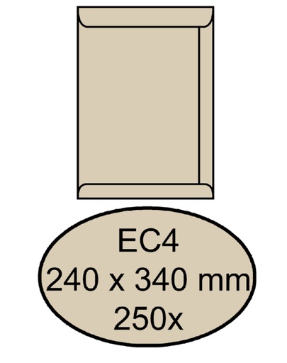 [180730] Enveloppe Quantore EC4 240x340mm gommée kraft crème 250 pièces