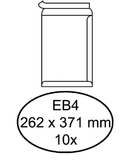 [180105] Enveloppe Hermes EB4 262x371mm autocollant blanc 10 pièces