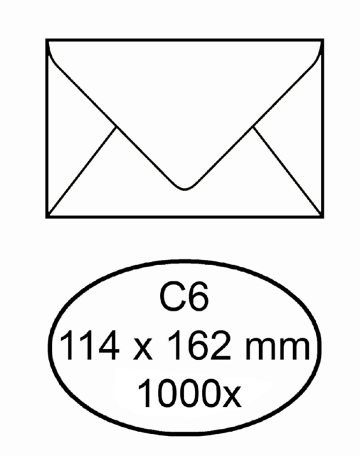 Enveloppe IEZZY C6 114x162mm gommé blanc