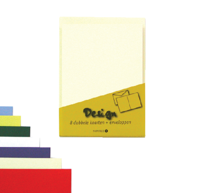 Cartes double + enveloppe Papyrus Envelpack Design 894430 C6 114x162mm ivoire