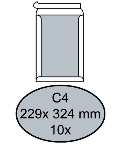 [181055] Envelop Quantore bordrug C4 229x324mm zelfklevend wit 10 stuks