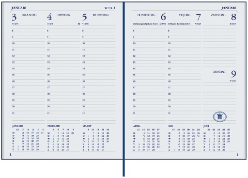 [900124] Agenda 2025 Ryam Weekplan Plus Mundior 7dagen/2pagina's zwart