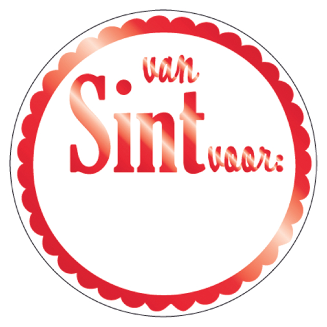 Stickers Haza “van Sint voor” rond rouge/blanc boîte 1000 pces