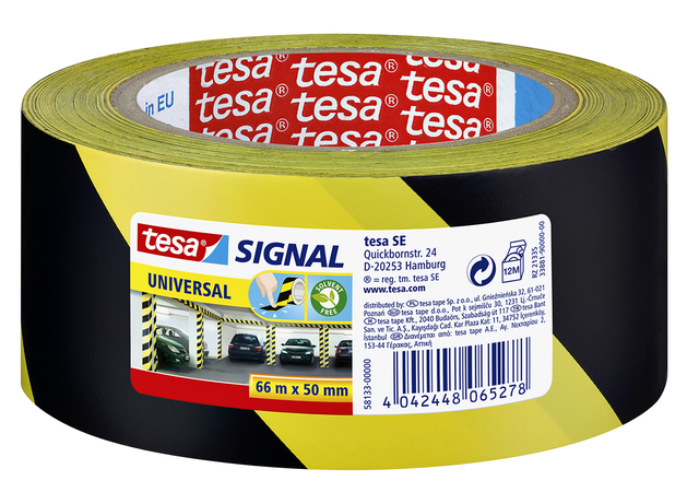 Ruban de signalisation tesa® Signal Universal 66mx50mm jaune/noir