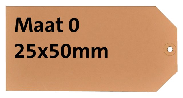 Étiquette carton n°0 200g 25x50mm chamois 1000 pièces