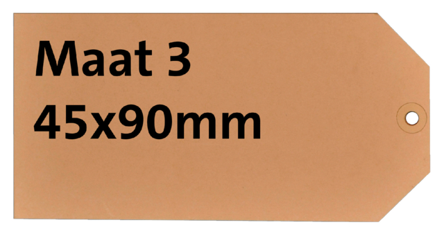 Étiquette carton n°3 200g 45x90mm chamois 1000pcs.