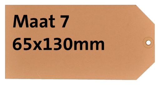 [811907] Etiquette carton n°7 200g 65x130mm chamois 1000 pièces