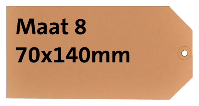 Étiquette carton n°8 200g 70x140mm chamois 1000pcs.