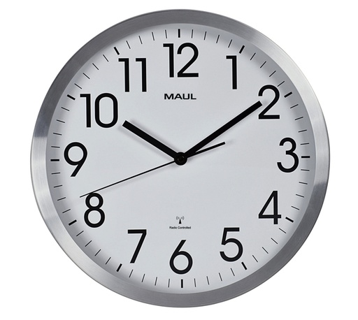 [890689] Horloge murale MAULmove Ø30,5cmx4,5cm aluminium/blanc