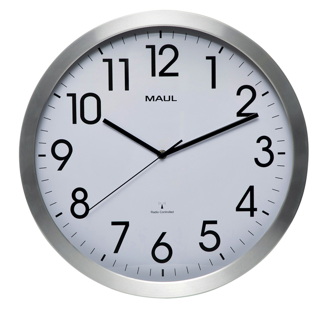 Horloge murale MAULmove Ø40cm aluminium/blanc