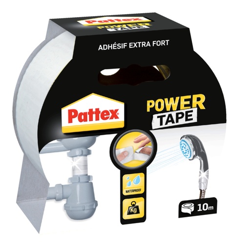 [836330] Ruban adhésif Pattex Power Tape 50mmx10m blanc