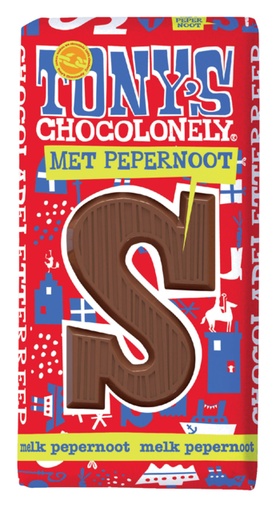 [962839] Chocolat Tony’s Chocolonely lettre 180g lait pepernoot