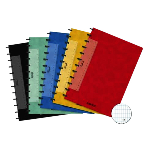 Cahier ADOC Classic A4 carreau 4x8mm 144 pages 90g assorti