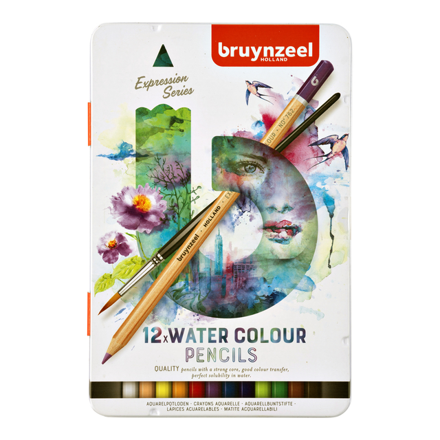 Crayons de couelur Bruynzeel Aquarel Expression boîte de 12 pièces assorti
