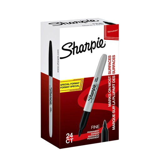 [635404] Feutre Sharpie ogive 1mm F lot économique 20+4 gratuits noir