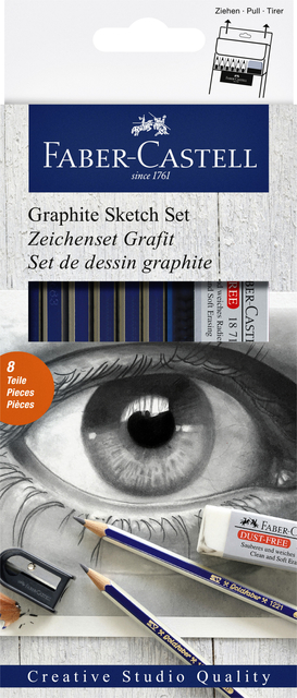 Crayons Faber-Castell 6 duretés inclus taille-crayon et gomme
