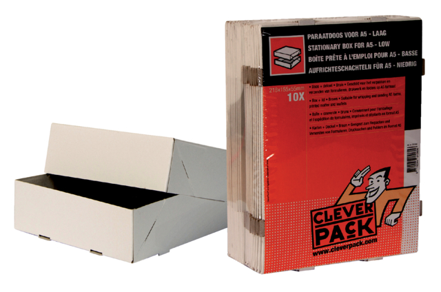 Boîte pliable CleverPack A5 218x155x55mm p/500fls blanc 10 pièces