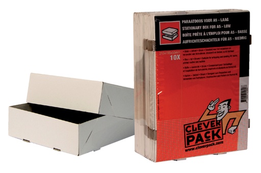 [820298] Paraatdoos CleverPack A5 218x155x55mm voor 500 vel wit pak à 10 stuks