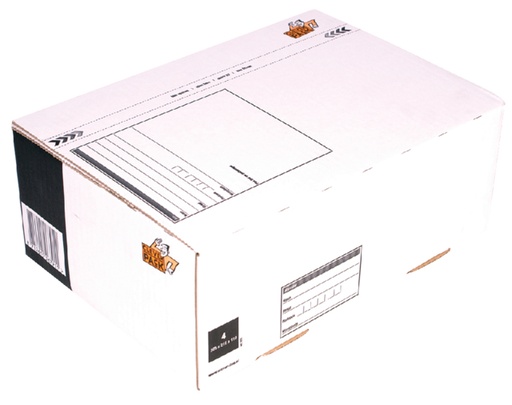 [820408] Postpakketbox 4 CleverPack 305x215x110mm wit pak à 25 stuks