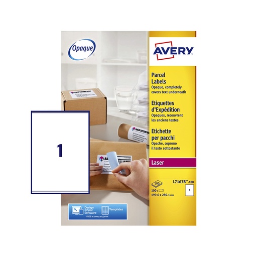 [811124] Etiquette Avery L7167B 199,6x289,1mm Opaque 100 pièces