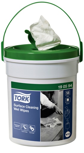 [892216] Reinigingsdoek Tork W15 Premium emmer 1-laags 58 vel wit 190594